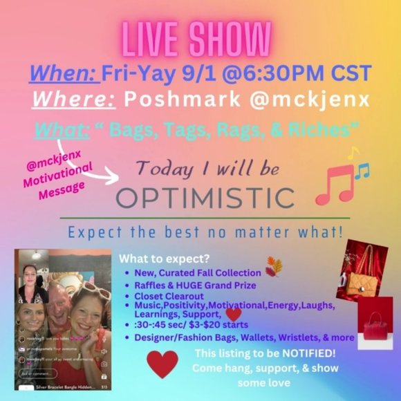 Michael Kors Handbags - **OFFICIAL 9/1 LIVE show details- 6:30PM CST w/ @mckjenx